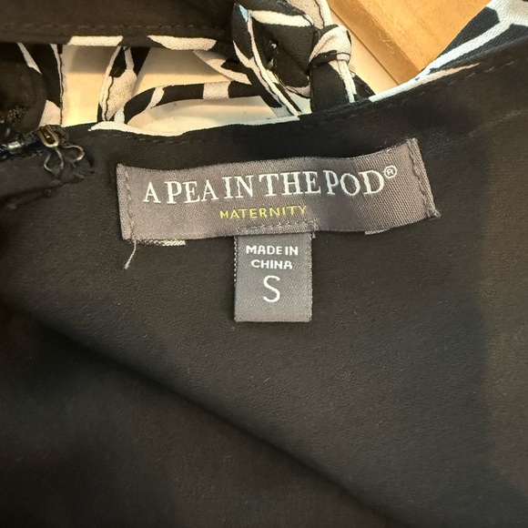 A Pea in the Pod Maxi Maternity Geometric Halter Dress Size Small Black White - Picture 7 of 9